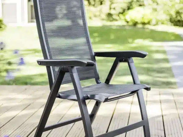 fauteuil de jardin multiposition Forma II coloris graphite avec structure ergonomique