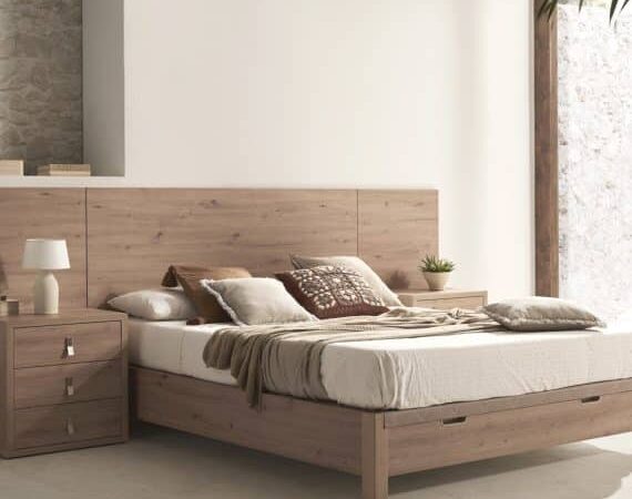 sommier coffre TOUCAN en bois avec finition naturelle et espace de rangement intégré sous le matelas