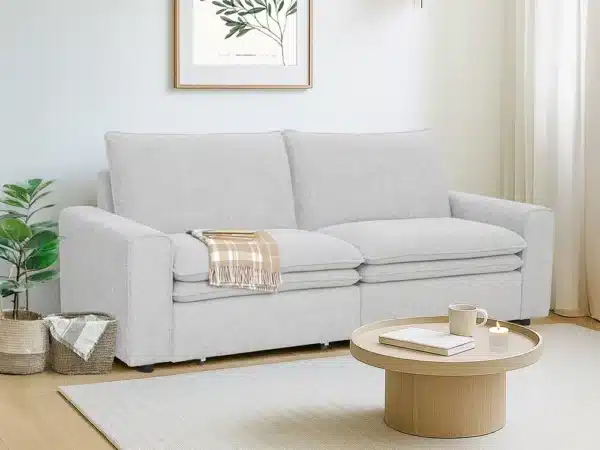 Canapé convertible Betty avec couchage d’appoint intégré.